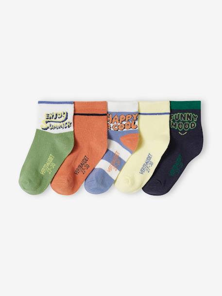 Pack of 5 Pairs of Socks for Boys night blue 