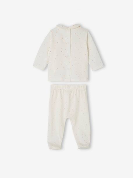 Pack of 2 Pyjamas in Jersey Knit for Babies ecru 