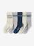 Pack of 5 Pairs of Sports Socks for Boys marl white 