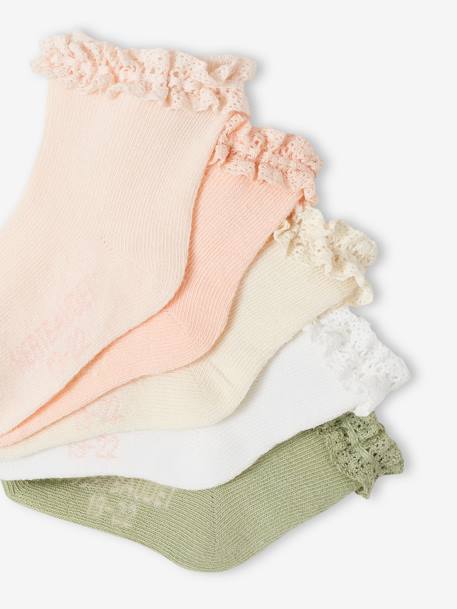 Pack of 5 Pairs of Socks for Baby Girls peach 