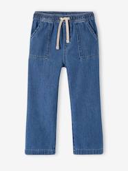 Girls-Jeans-Loose-Fitting Straight Leg Jeans for Girls, Easy to Put On