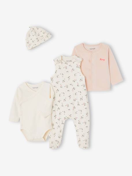 Set of 4 Items for Newborns pale pink+sky blue 