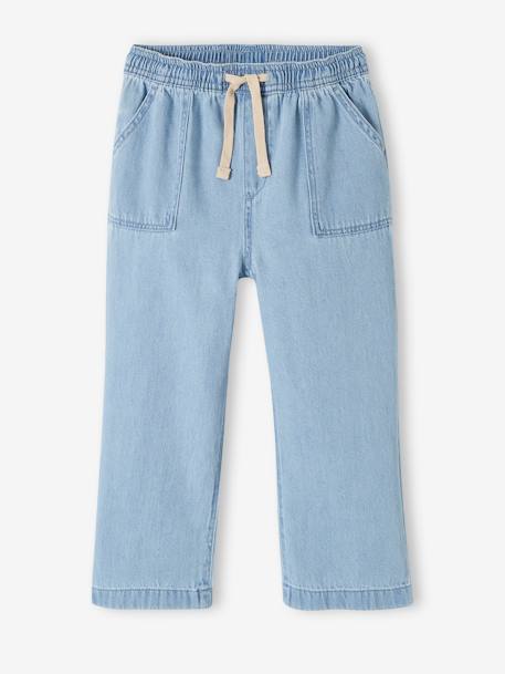 Loose-Fitting Straight Leg Jeans for Girls, Easy to Put On double stone+stone 