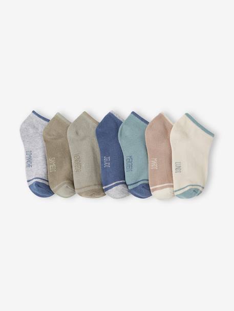 Pack of 7 pairs of Trainer Socks for Boys grey blue 