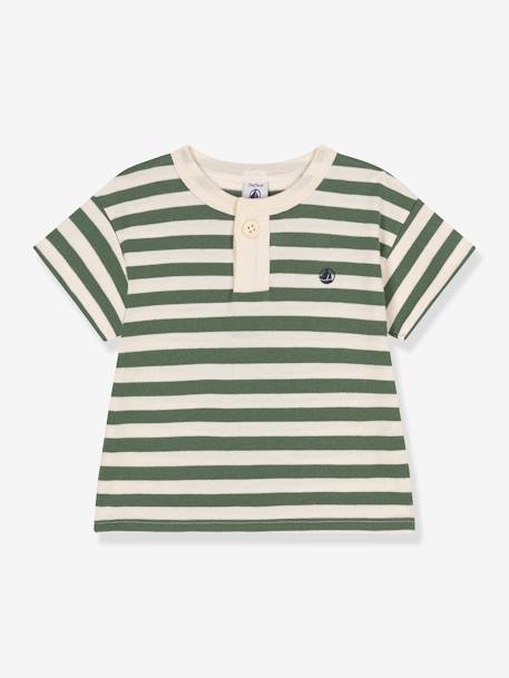 Striped T-Shirt in Jersey Knit, by PETIT BATEAU striped green 