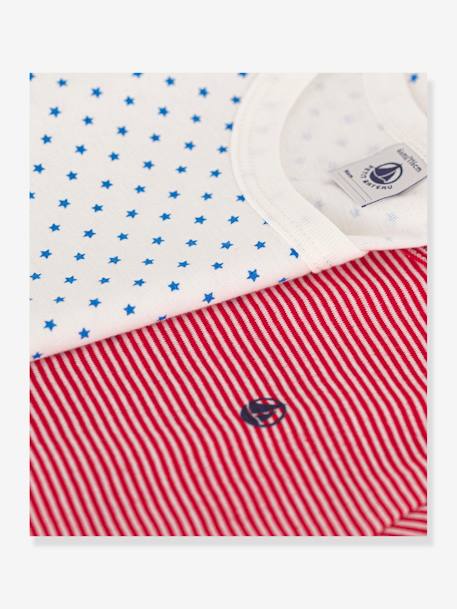 Pack of 2 Short Pyjamas for Boys by PETIT BATEAU striped red 