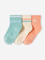 Girls-Sportswear-Pack of 3 Pairs of Sports Socks for Girls