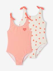 Girls-Set of 2 Hearts Swimsuits for Girls