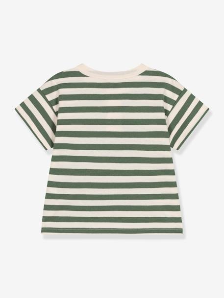 Striped T-Shirt in Jersey Knit, by PETIT BATEAU striped green 