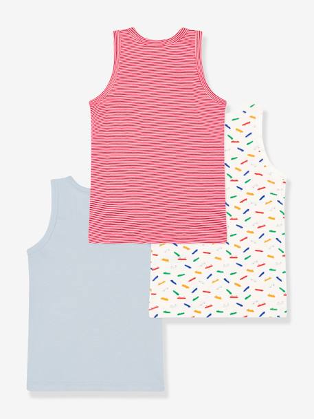 Pack of 3 Sleeveless Tops for Boys, by PETIT BATEAU green 