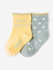-Pack of 2 Pairs of Floral Socks for Baby Girls