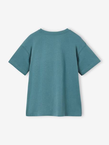T-Shirt for Boys aqua green+coral+ecru 