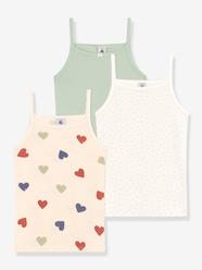 Girls-Underwear-T-Shirts-Pack of 3 Sleeveless Tops by PETIT BATEAU