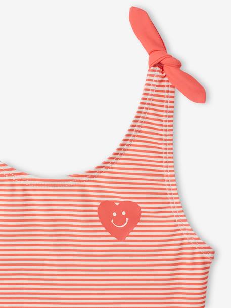 Set of 2 Hearts Swimsuits for Girls coral 