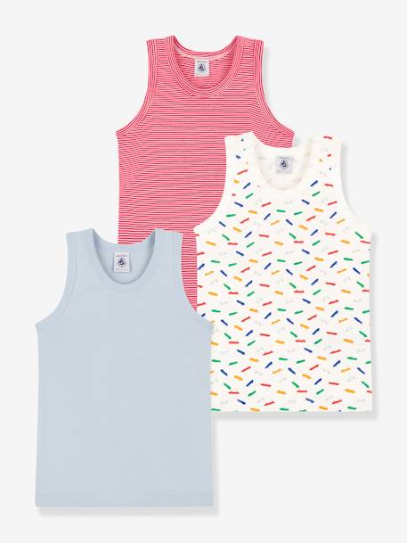 Pack of 3 Sleeveless Tops for Boys, by PETIT BATEAU green 