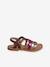 Leather Sandals with Straps, for Girls caramel+Light Brown+multicoloured+set brown 