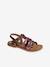 Leather Sandals with Straps, for Girls caramel+Light Brown+multicoloured+set brown 