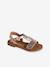 Hook-&-Loop Leather Sandals for Children, Designed for Autonomy gold 
