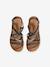 Crossed Leather Strap Sandals, Back to School Collection set black 