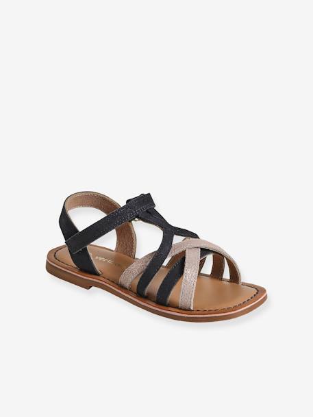Leather Sandals with Hook-&-Loop Fastening for Toddlers set blue+white 