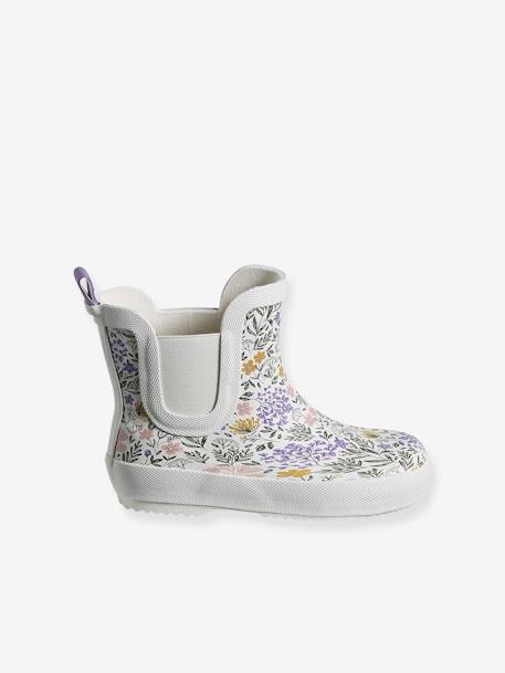 Wellies with Elastic for Children, Designed for Autonomy printed white 