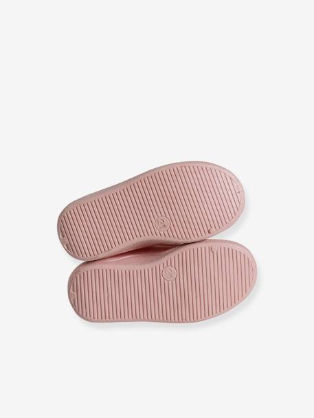 Zipped Slippers in Canvas for Babies printed pink 