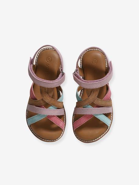 Hook-&-Loop Leather Sandals for Children multicoloured 