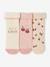 Pack of 3 Pairs of 'Cherries' Socks for Baby Girls old rose 