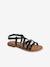 Junior Leather Sandals with Crossover Straps set black 