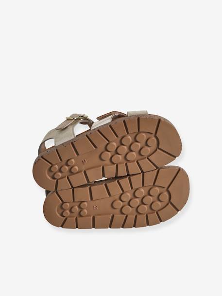 Open Leather Sandals for Children gold 