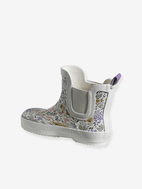 Wellies with Elastic for Children, Designed for Autonomy printed white 