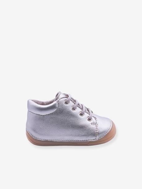 Lace-Up Leather Ankle Boots for Babies, 4000B026 by Babybotte® silver 