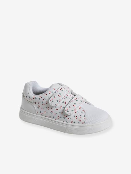 Trainers with Hook-and-Loop Straps for Girls printed white 
