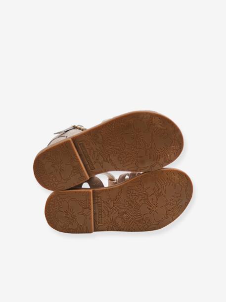 Leather Sandals for Children, Designed for Autonomy gold 