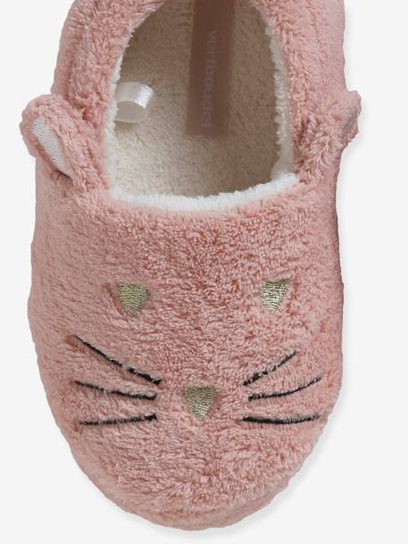 Plush Cat Slippers for Children rose 