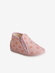 -Zipped Slippers in Canvas for Babies