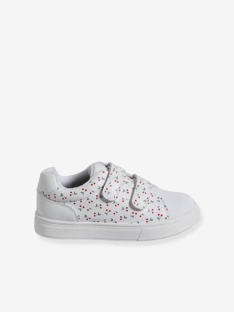 Trainers with Hook-and-Loop Straps for Girls printed white 