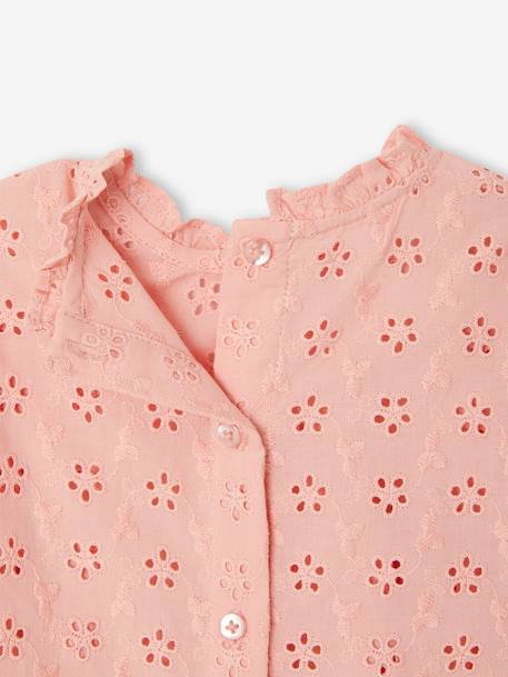 Blouse in Broderie Anglaise for Babies pale pink+white 