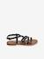 Crossed Leather Strap Sandals, Back to School Collection set black 
