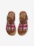 Leather Sandals with Straps, for Girls caramel+Light Brown+multicoloured+set brown 