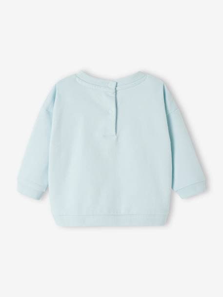 Round-Neck Sweatshirt for Babies pecan nut+sky blue 