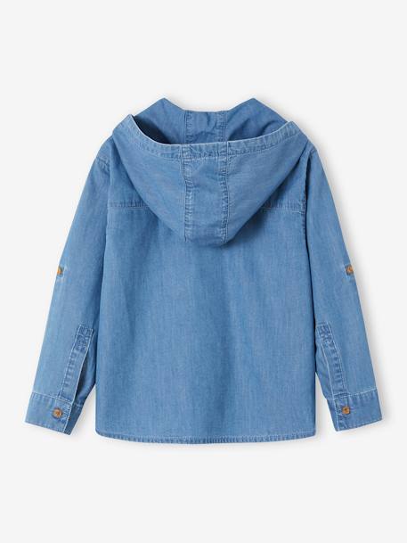 Hooded Shirt in Lightweight Denim for Boys double stone 