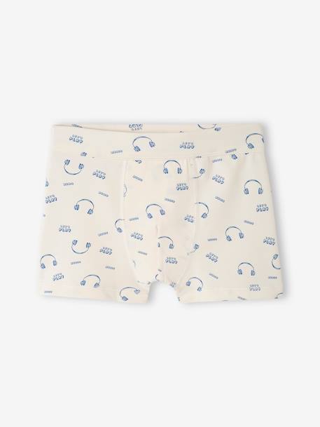 Pack of 7 'Bear' Stretch Boxers in Organic Cotton for Boys royal blue 