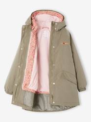 Girls-Coats & Jackets-3-in-1 Hooded Parks & Floral Removable Windcheater for Girls