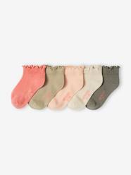 -Pack of 5 Pairs of Frilly Socks for Girls