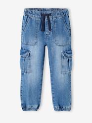 Boys-Jeans-Pull-On Cargo-Type Denim Trousers for Boys