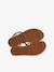 Leather Sandals with Hook-&-Loop Straps for Children ecru+gold 