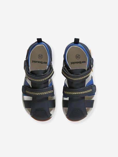 Sandals with Hook-&-Loop Straps for Children, Designed for Autonomy set blue 