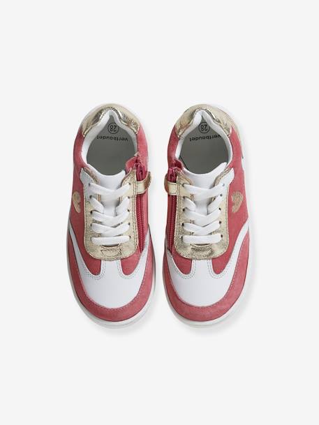 Leather Trainers for Girls, Designed for Autonomy set pink 