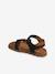 Leather Hook-&-Loop Sandals for Children, Designed for Autonomy khaki+navy blue 
